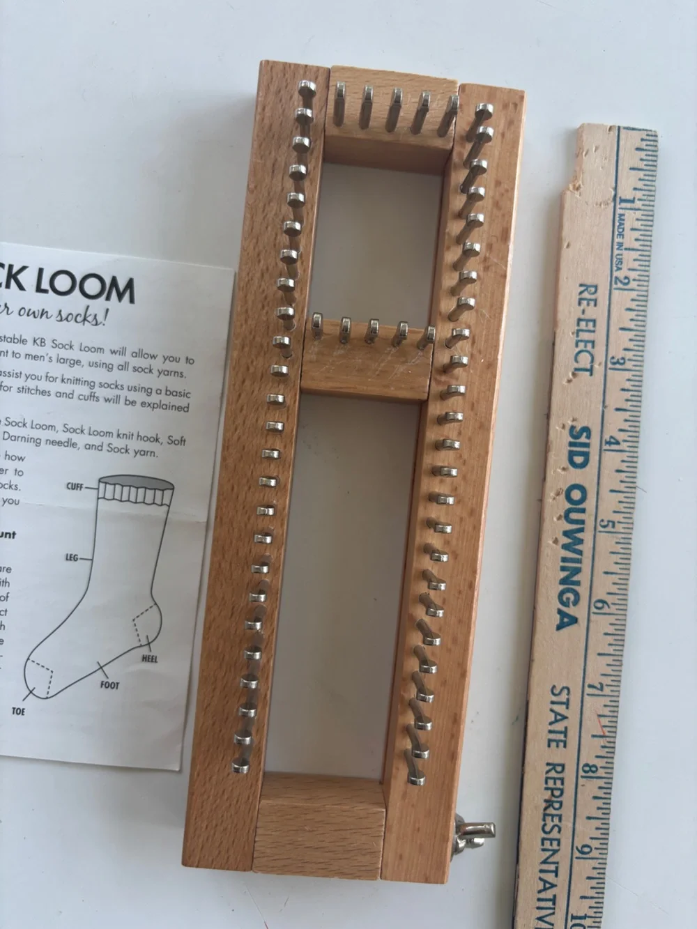 Sock Loom Wooden Knitting Loom - Natural Wood